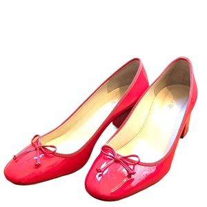 J Crew Evie Patent Leather Ballet Heel Red Size 8